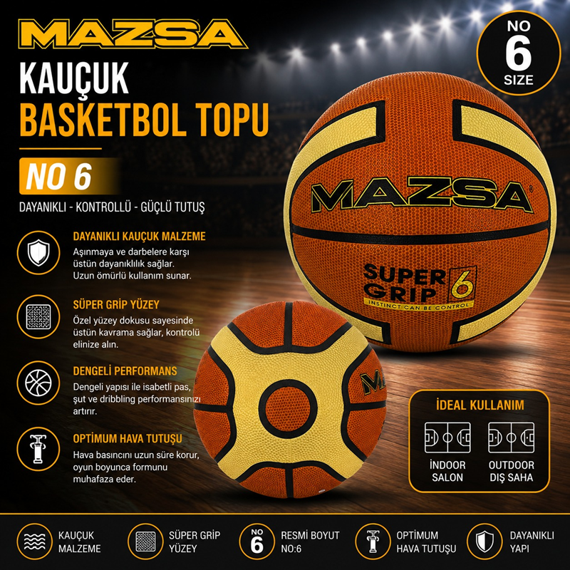 0BB-KRC06001Y69 MAZSA YENİ MODEL 6 NO BASKET TOPU