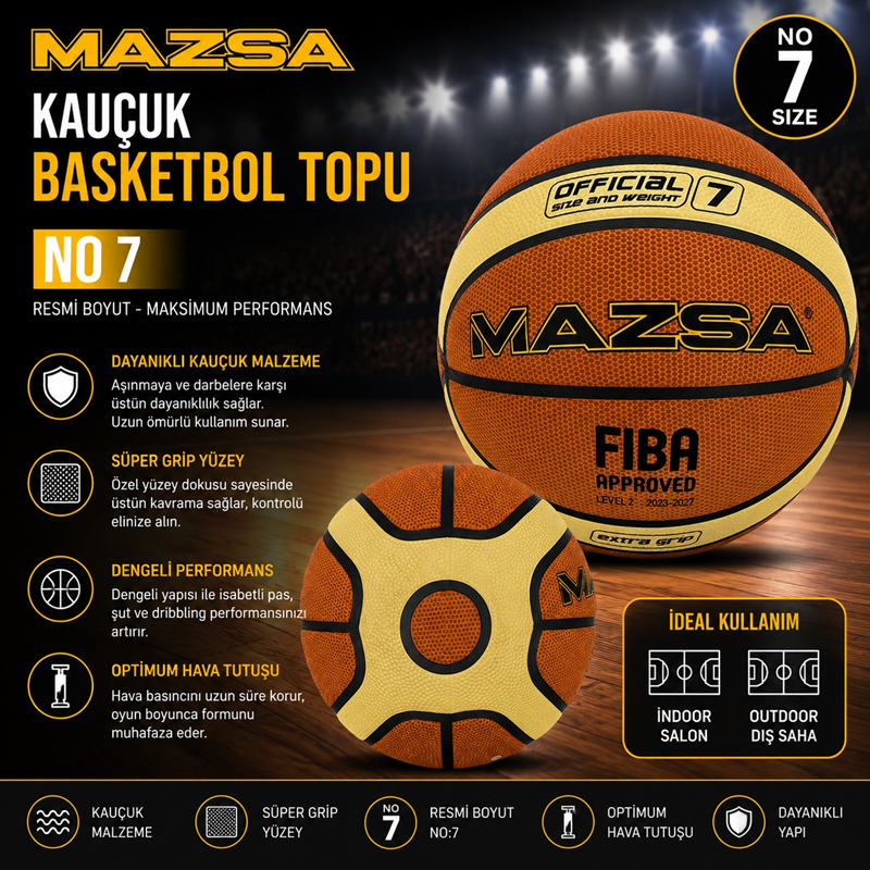 0BB-KRC07001Y69 MAZSA YENİ MODEL 7 NO BASKET TOPU