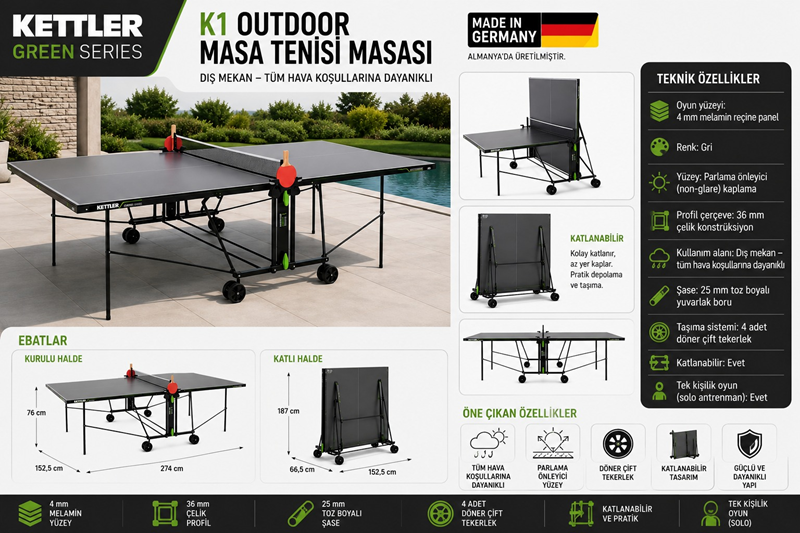 KETTLER GREEN SERİES K1 OUTDOOR MASA