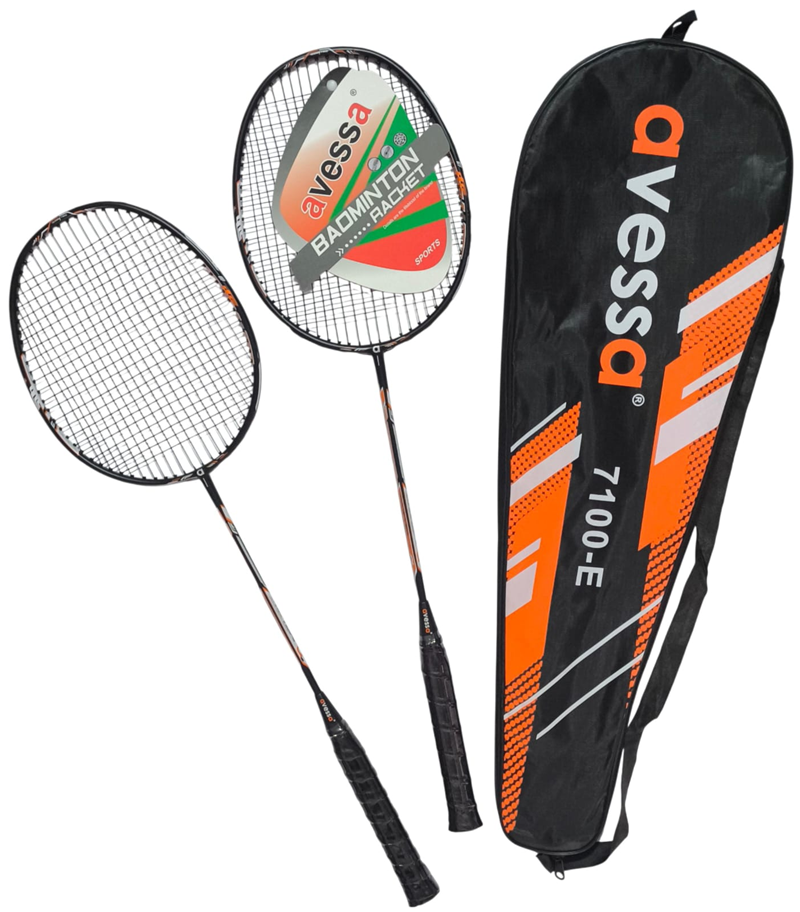 AVESSA 7100-E TEK PARÇA GRAFIT BADMİNGTON RAKET SET ÇİFT