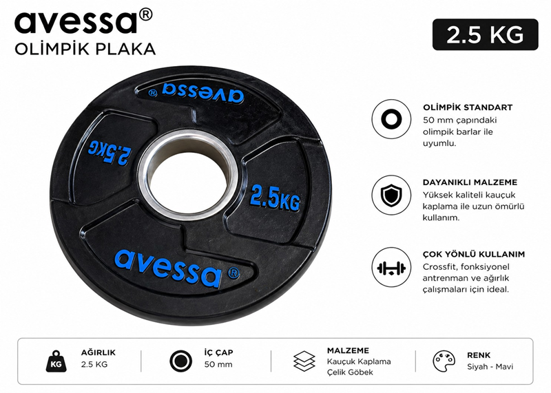 AVESSA OP-2,5 OLİMPİK PLAKA 2,5 KG