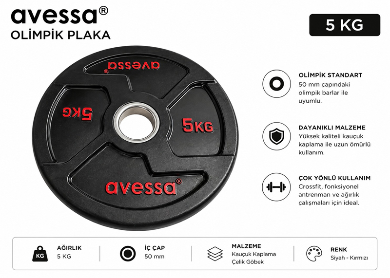 AVESSA OP-5 OLİMPİK PLAKA 5 KG