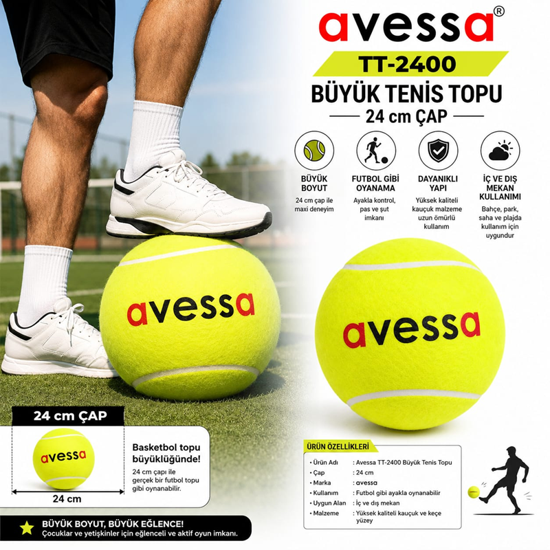 AVESSA TT-2400 BÜYÜK TENİS TOPU 24 CM ÇAP