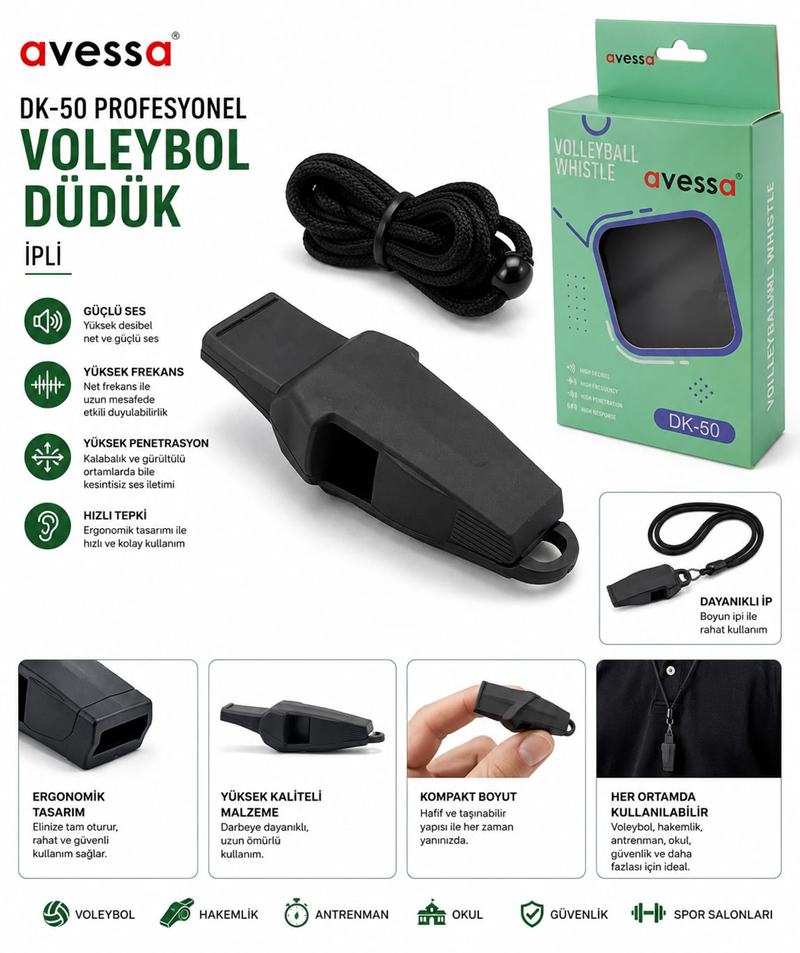 AVESSA DK-50 PROFESYONEL VOLEYBOL DÜDÜK