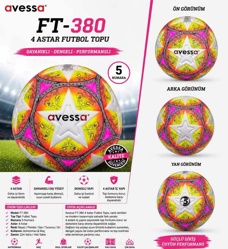 AVESSA FT-380 FUTBOL TOPU 4 ASTAR