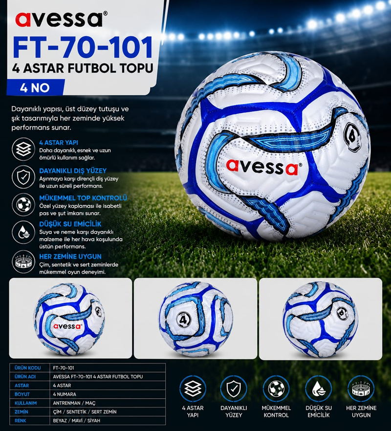 AVESSA FT-70-101 4 NO FUTBOL TOPU 4 ASTAR