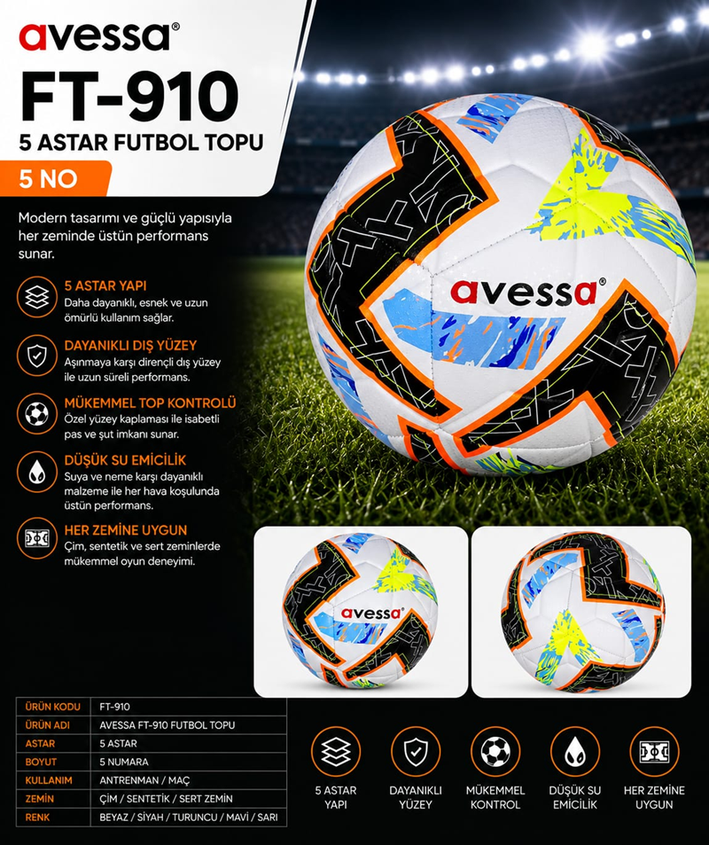 AVESSA FT-910 FUTBOL TOPU 5 ASTAR