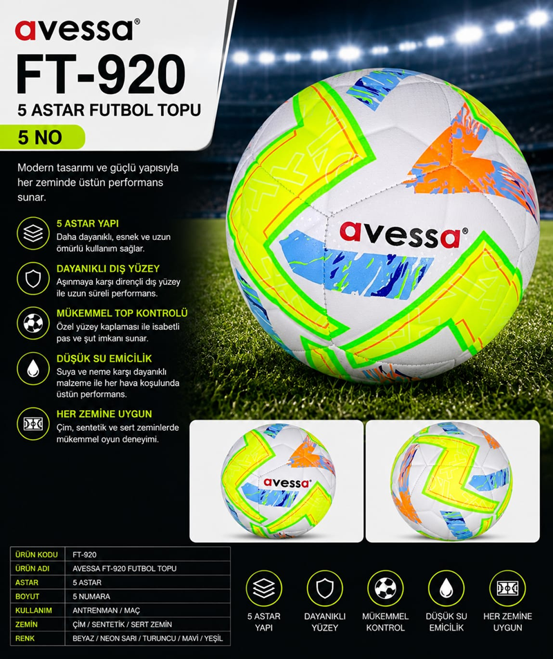 AVESSA FT-920 FUTBOL TOPU 5 ASTAR