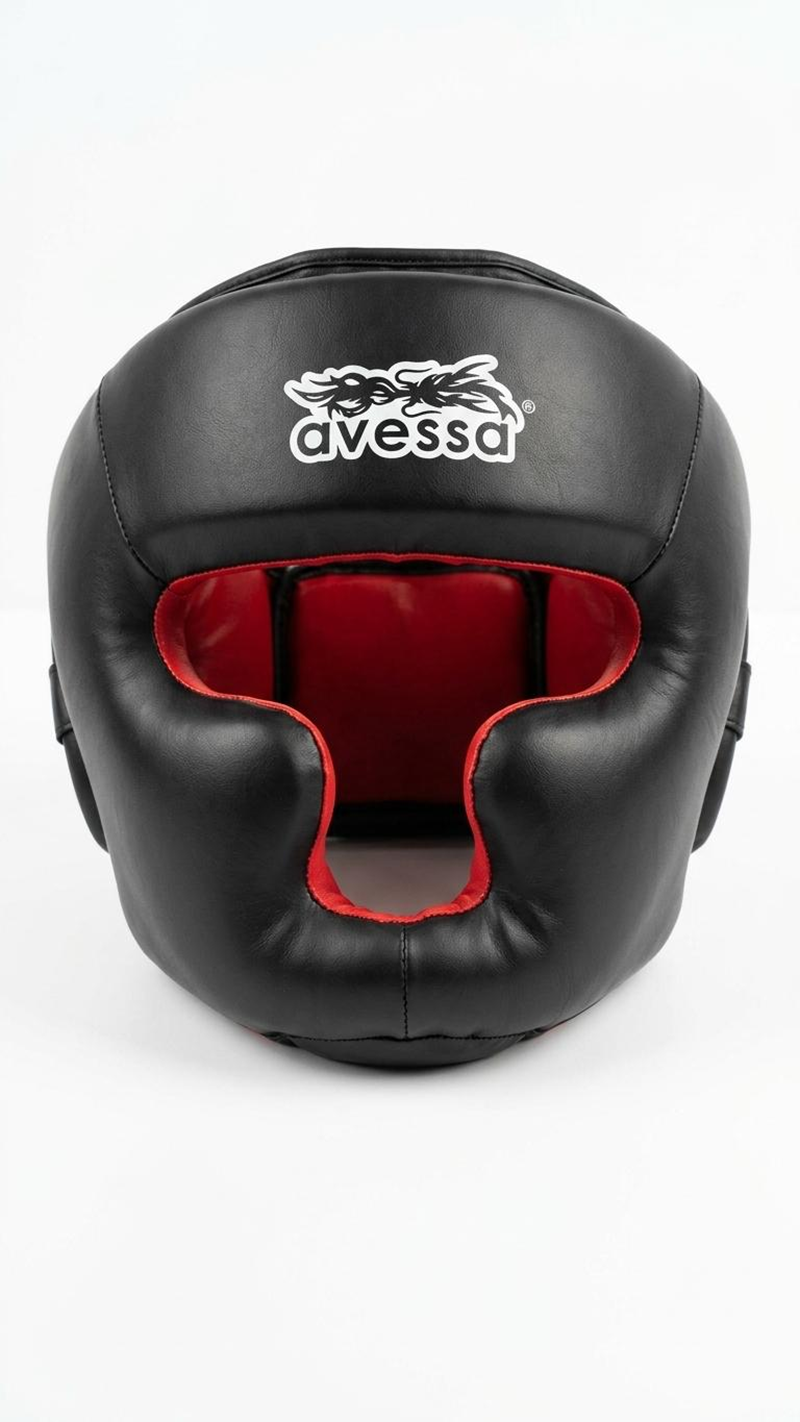 AVESSA KAPALI KASK SUNİ DERİ SİYAH S